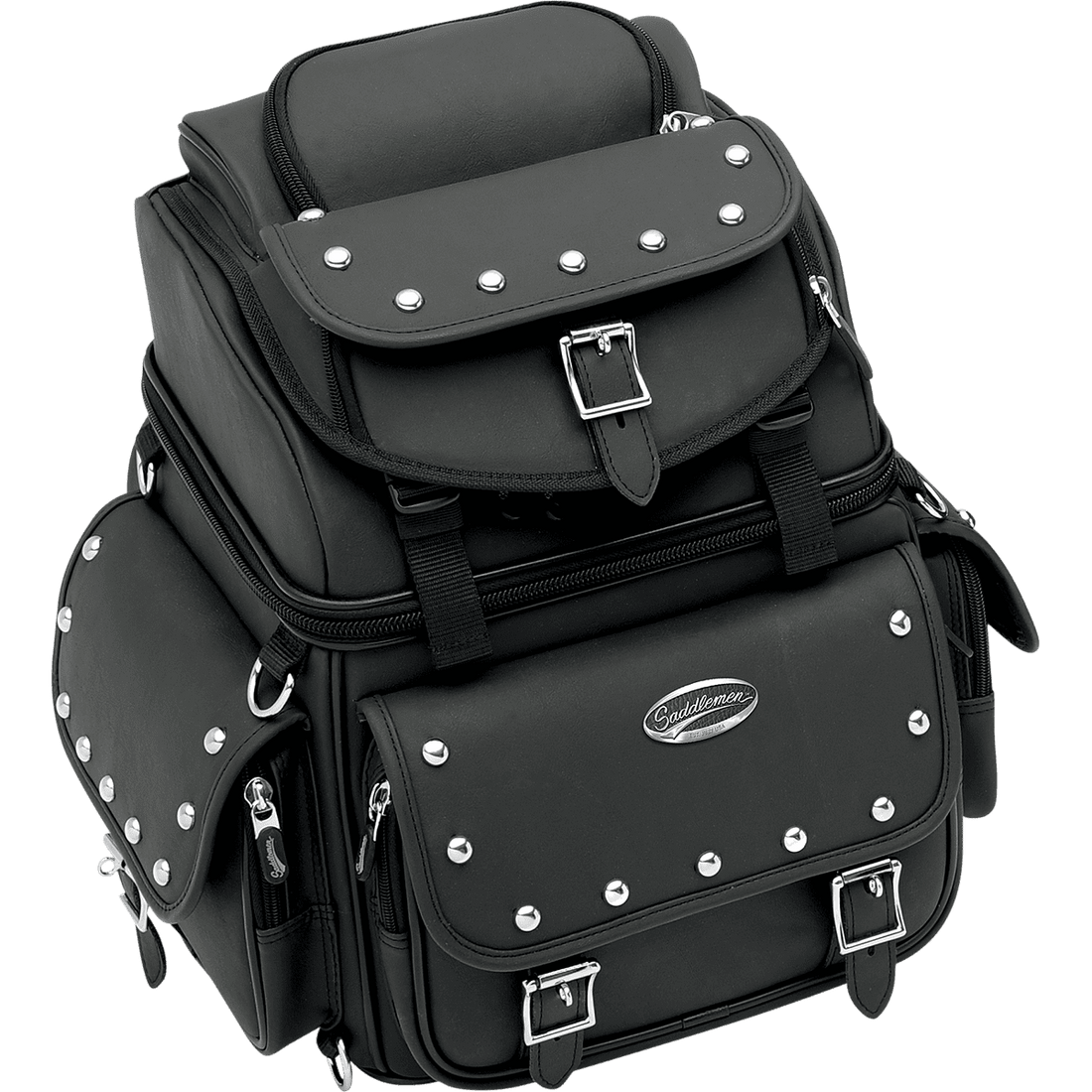 SADDLEMEN Sissy Bar Bag Black Studded 35150119