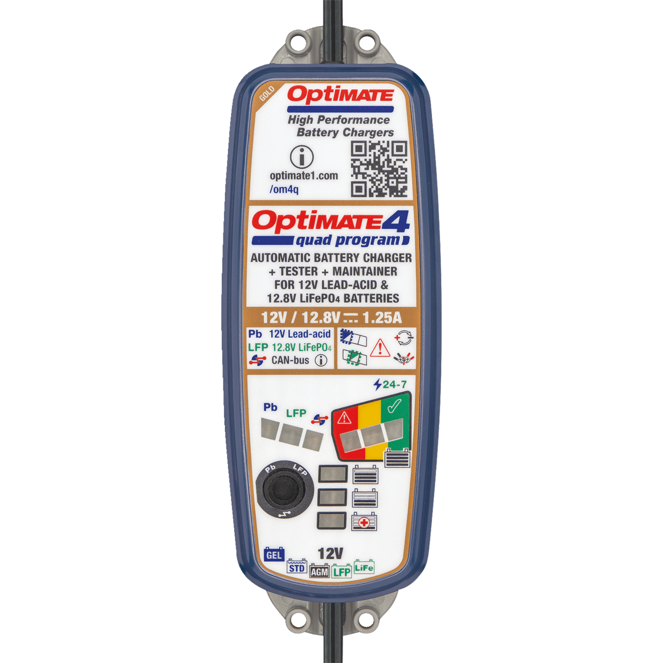 TECMATE Battery Charger/Maintainer OptiMate™ 4 Quad Program Premium TM631PR