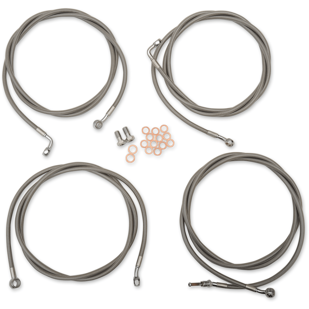 LA CHOPPERS Handlebar Cable/Brake Line Kit 18" 20" Ape Hanger Handlebars Stainless Steel LA8054KT19