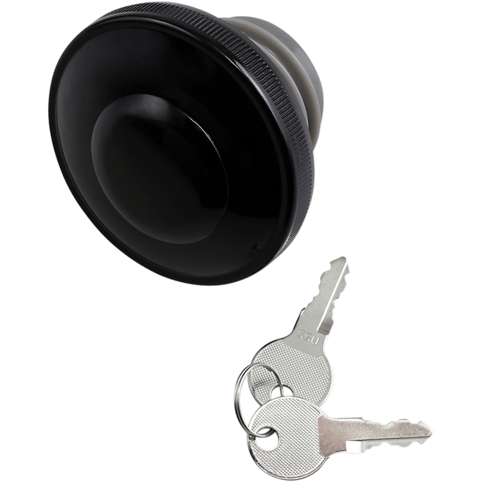 DRAG SPECIALTIES Screw-In Locking Gas Cap Vented Gloss Black