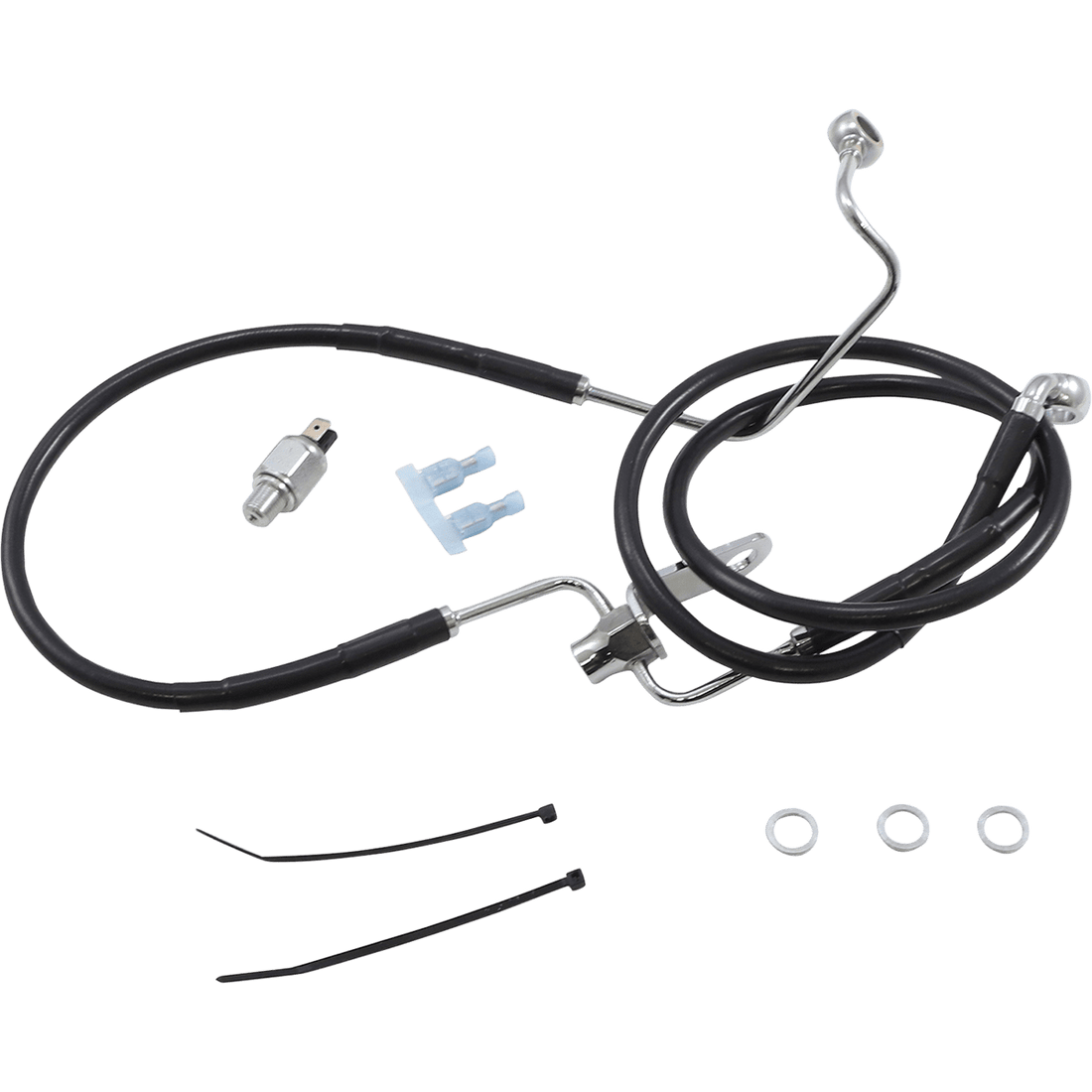 DRAG SPECIALTIES Brake Line Rear Black +3" Non ABS