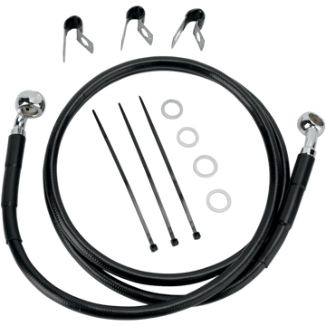 DRAG SPECIALTIES Brake Line Front Black +6" '00-'07 FLST