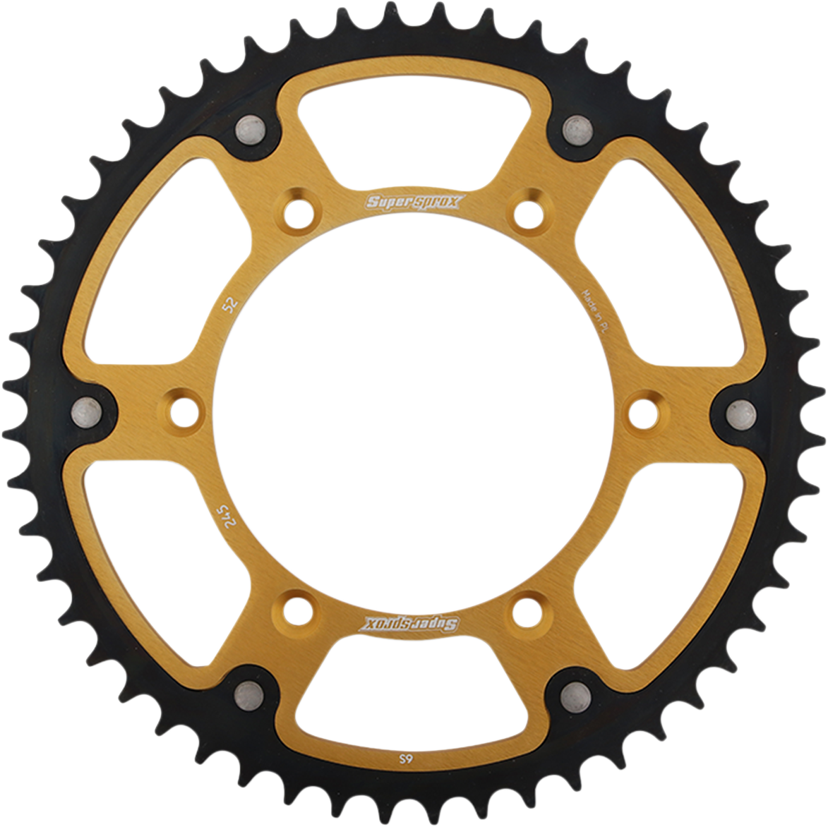 SUPERSPROX Stealth Rear Sprocket 52 Tooth Gold Yamaha RST24552GLD