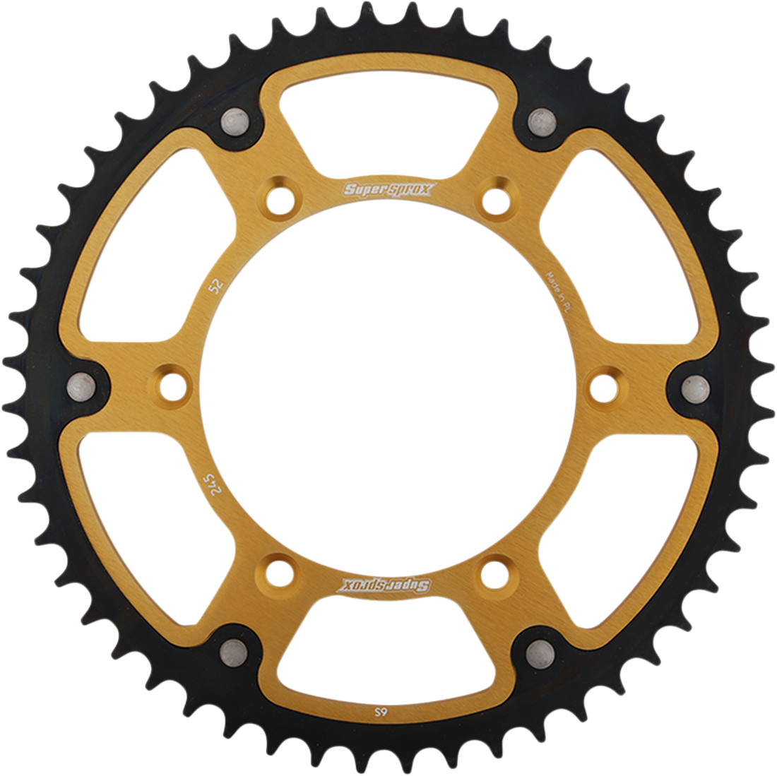 SUPERSPROX Stealth Rear Sprocket 52 Tooth Gold Yamaha RST24552GLD