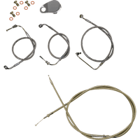 LA CHOPPERS Handlebar Cable/Brake Line Kit Quick Connect 12" 14" Ape Hanger Handlebars Stainless Steel LA8155KT13