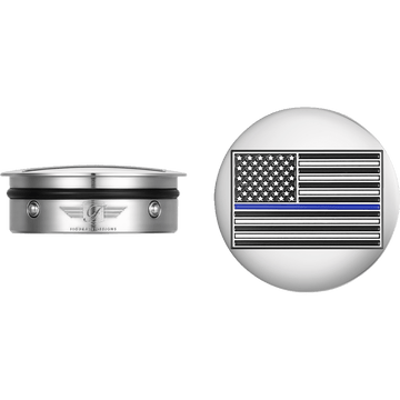 FIGURATI DESIGNS Swing Arm Covers Blue Line American Flag Custom Reversed FD70ABFLSS