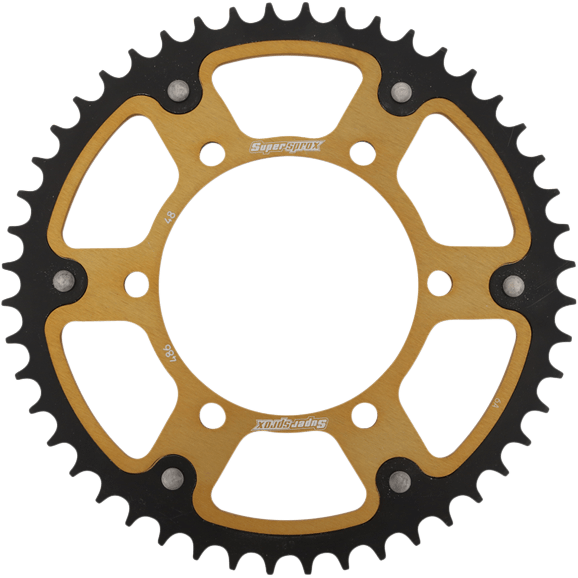 SUPERSPROX Stealth Rear Sprocket 48 Tooth Gold Kawasaki/Yamaha/Suzuki RST48648GLD