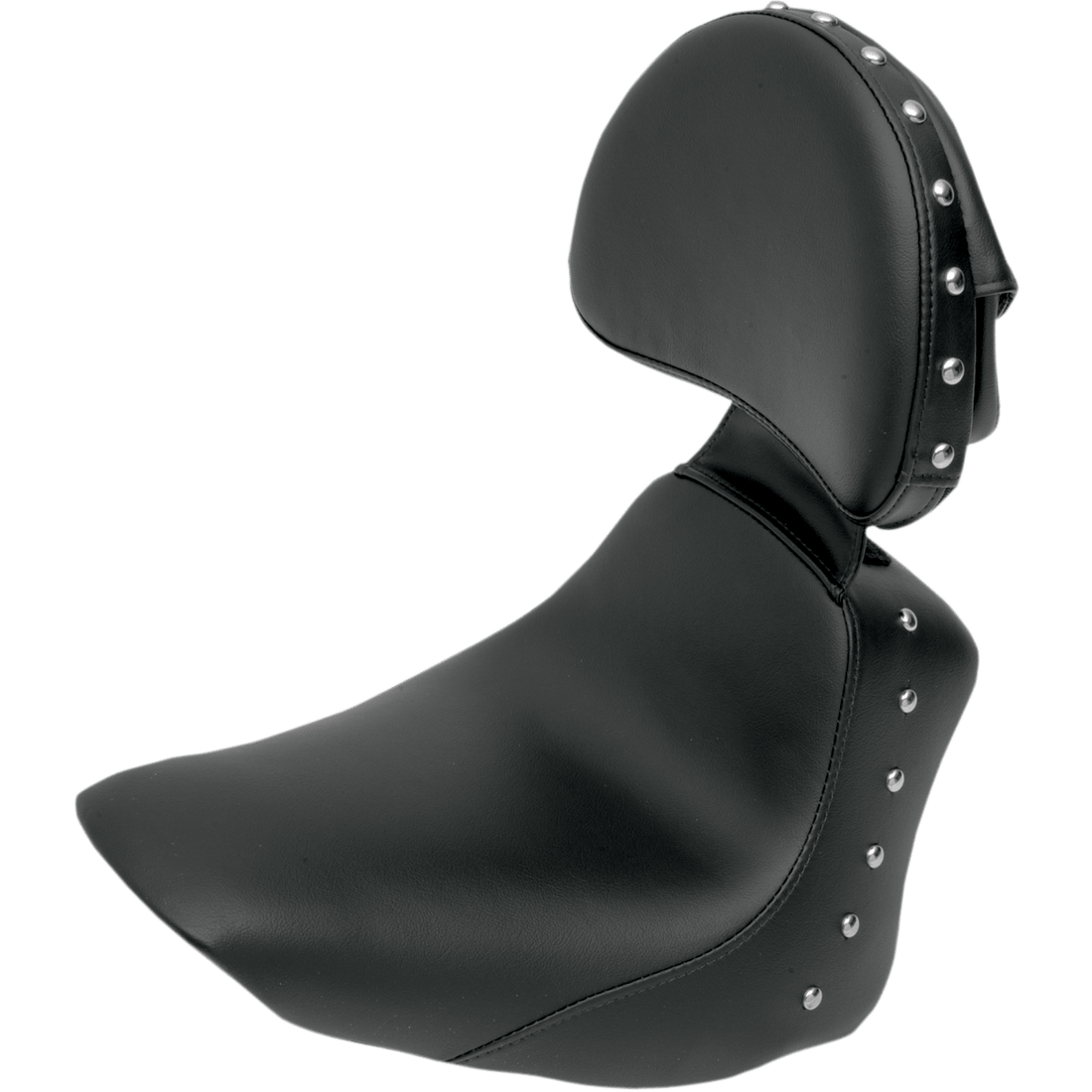 SADDLEMEN Heels Down Solo Seat With Backrest Studded Black FLSTC 806150031