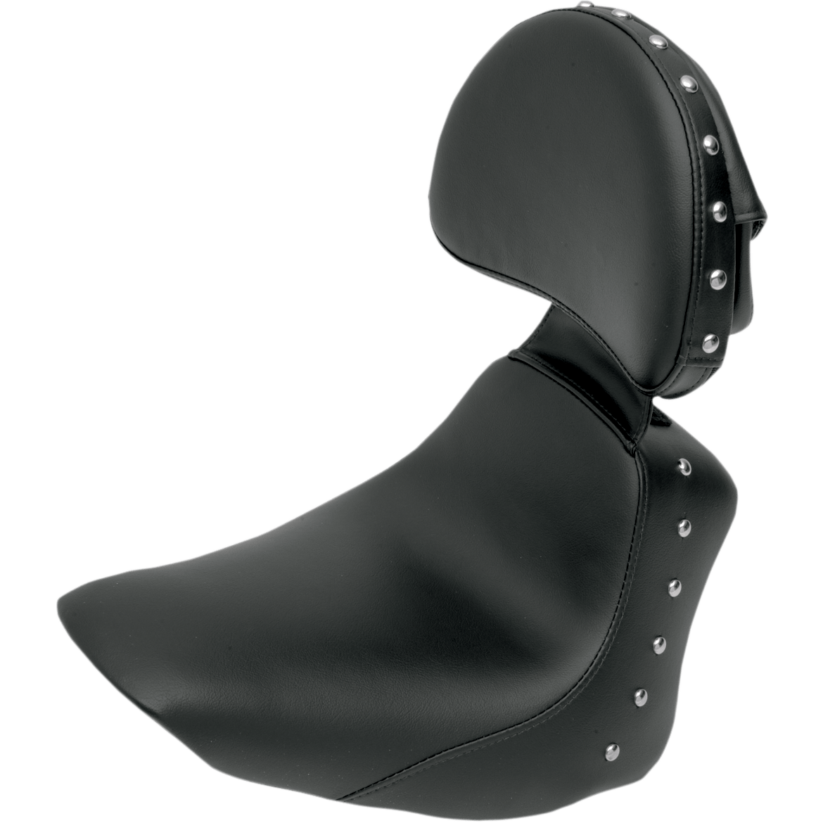 SADDLEMEN Heels Down Solo Seat With Backrest Studded Black FLSTC 806150031