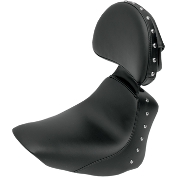 SADDLEMEN Heels Down Solo Seat With Backrest Studded Black FLSTC 806150031