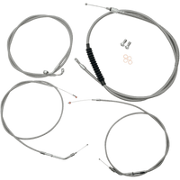 LA CHOPPERS Handlebar Cable/Brake Line Kit 15" 17" Ape Hanger Handlebars Stainless Steel LA8320KT16