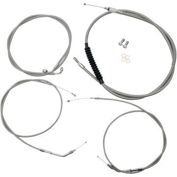 LA CHOPPERS Handlebar Cable/Brake Line Kit 15" 17" Ape Hanger Handlebars Stainless Steel LA8320KT16