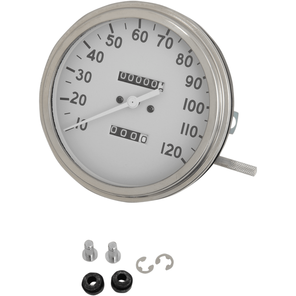 DRAG SPECIALTIES 5" MPH FL-Style 1:1 Speedometer '36-'40 White Face