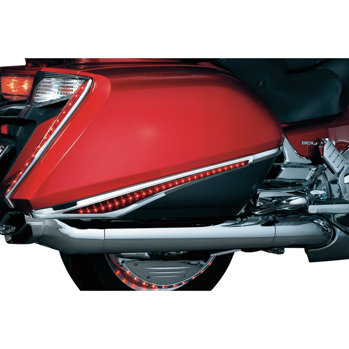 KURYAKYN Saddlebag Swoops Chrome Red Lenses KUR3232