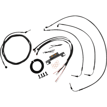 LA CHOPPERS Handlebar Cable/Brake Line Kit Complete Stock Handlebars Midnight LA8056KT208M