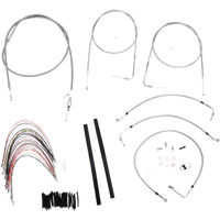 BURLY BRAND Handlebar Cable/Brake Line Kit Complete 14" Ape Hanger Handlebars Stainless Steel B301079