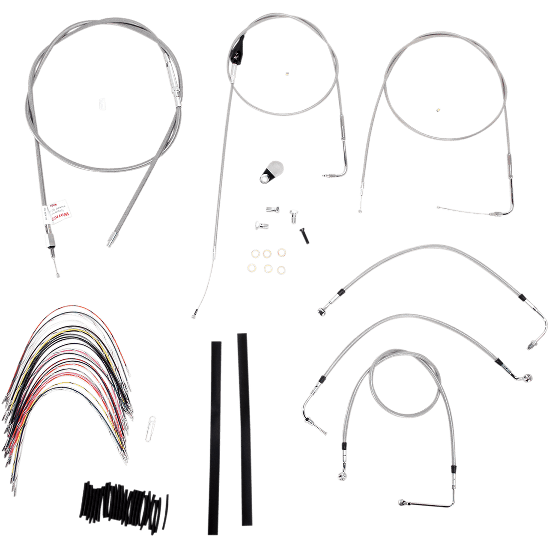 BURLY BRAND Handlebar Cable/Brake Line Kit Complete 16" Ape Hanger Handlebars Stainless Steel B301083