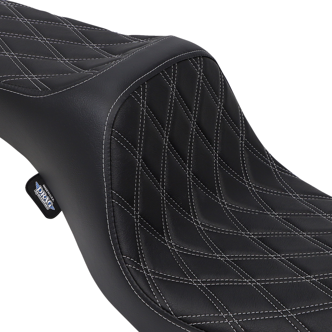 DRAG SPECIALTIES Predator III Seat Double Diamond Silver Stitching FXD/FLD '06-'17