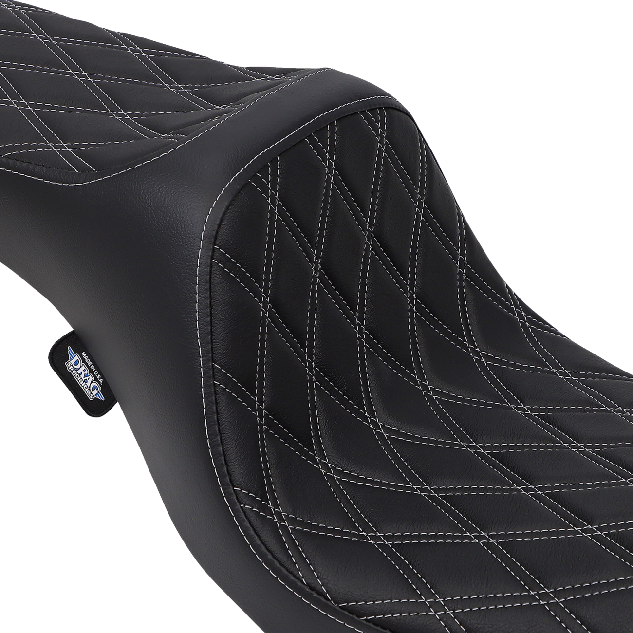 DRAG SPECIALTIES Predator III Seat Double Diamond Silver Stitching FXD/FLD '06-'17