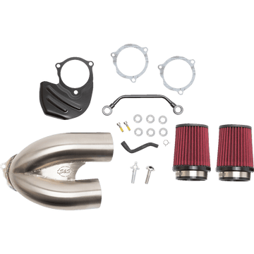 S&S CYCLE Tuned Induction Air Cleaner Kit Stainless Steel 1700565A