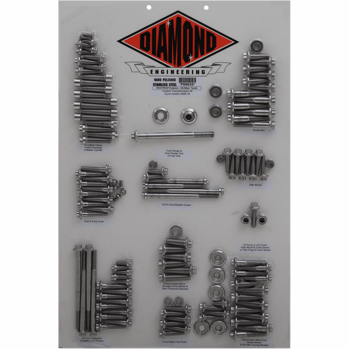 DIAMOND ENGINEERING Fastener Kit Custom/Transformation 12-Point Dyna PB663S