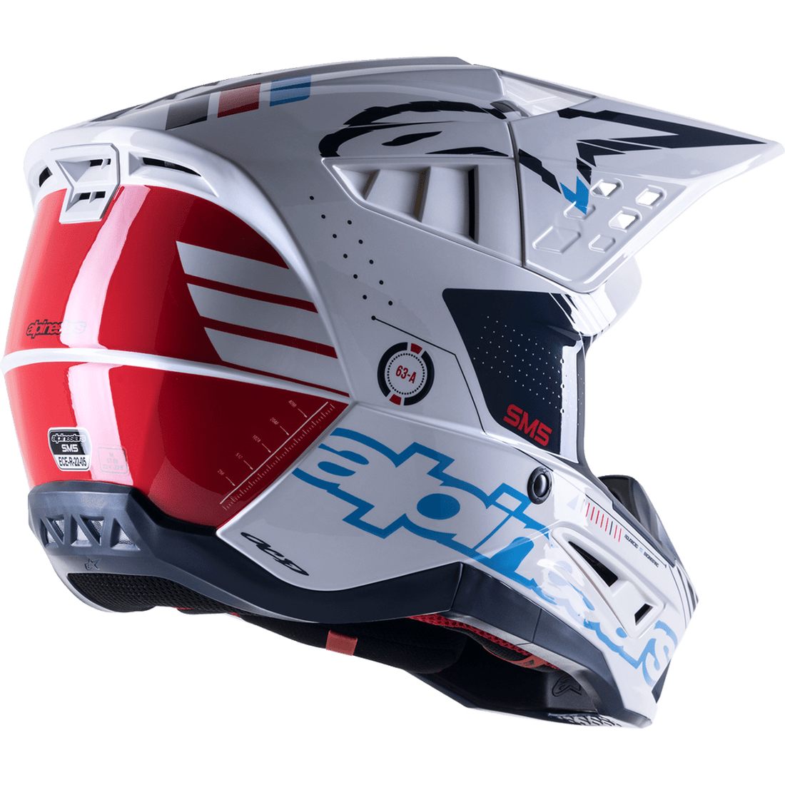 ALPINESTARS SM5 Helmet Action Gloss White/Cyan/Black 2XL