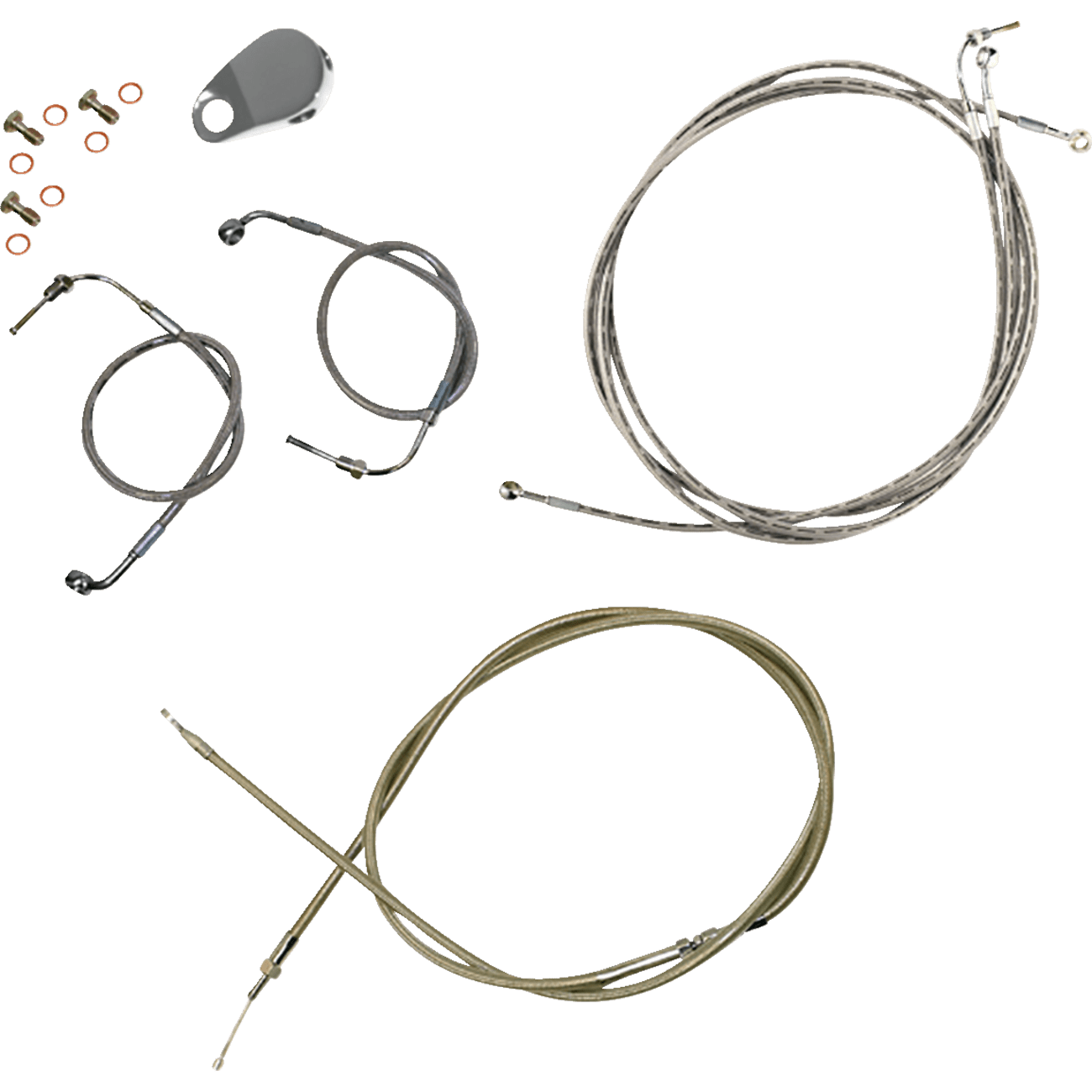 LA CHOPPERS Handlebar Cable/Brake Line Kit Quick Connect Mini Ape Hanger Handlebars Stainless Steel LA8157KT08