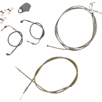 LA CHOPPERS Handlebar Cable/Brake Line Kit Quick Connect Mini Ape Hanger Handlebars Stainless Steel LA8157KT08