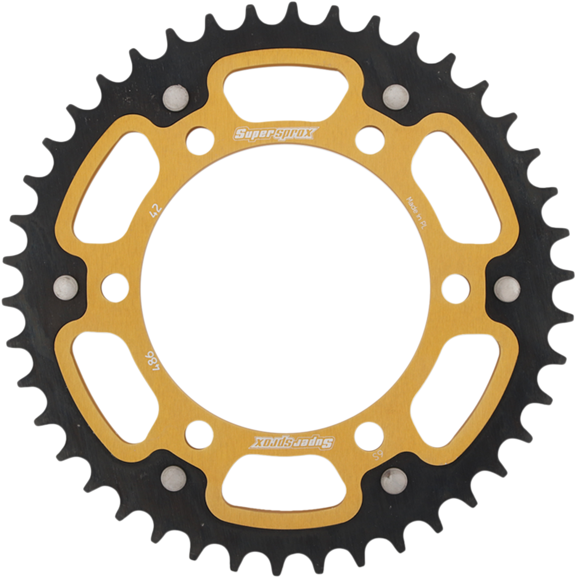 SUPERSPROX Stealth Rear Sprocket 42 Tooth Gold Kawasaki/Yamaha/Suzuki RST48642GLD