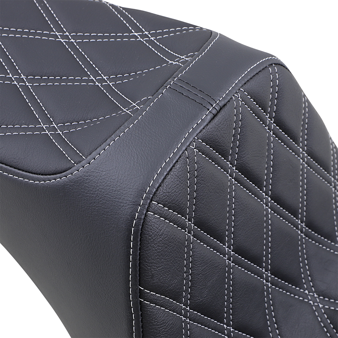 DRAG SPECIALTIES Predator III Seat Double Diamond Black w/ Silver Stitching Softail '06-'17