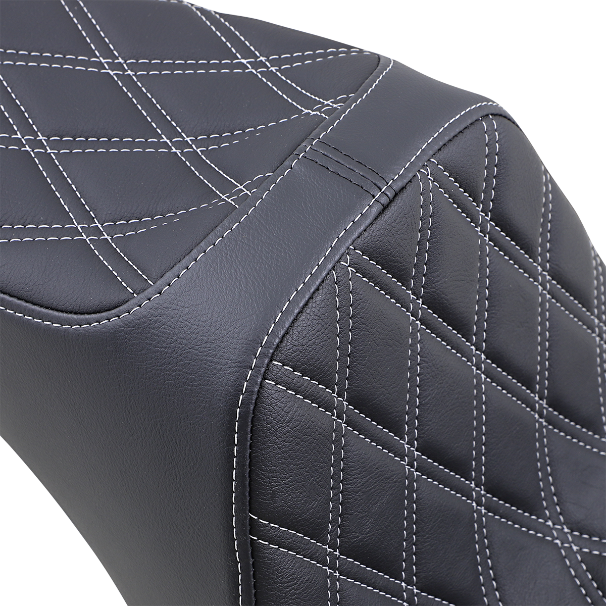 DRAG SPECIALTIES Predator III Seat Double Diamond Black w/ Silver Stitching Softail '06-'17