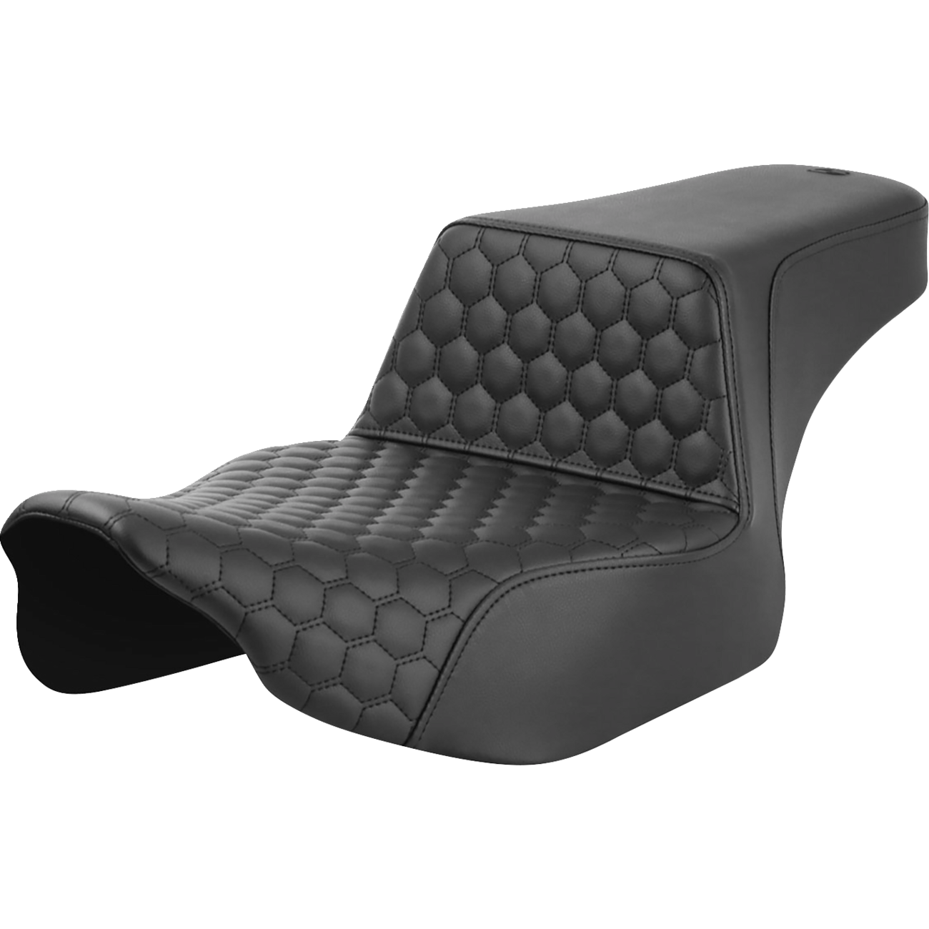 SADDLEMEN Step-Up Seat Extended Reach Front Honeycomb Black Stitch FL '23-'24