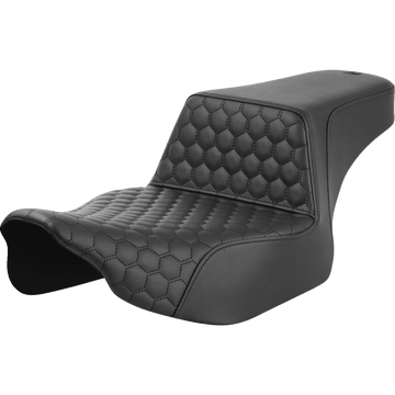 SADDLEMEN Step-Up Seat Extended Reach Front Honeycomb Black Stitch FL '23-'24