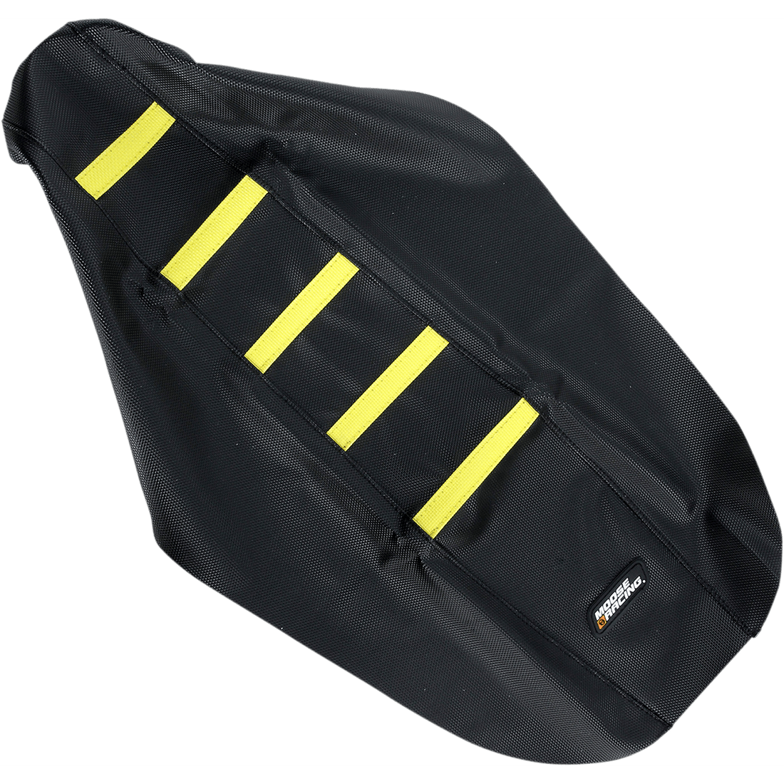 MOOSE RACING Ribbed Seat Cover Black Cover/Yellow Ribs Suzuki