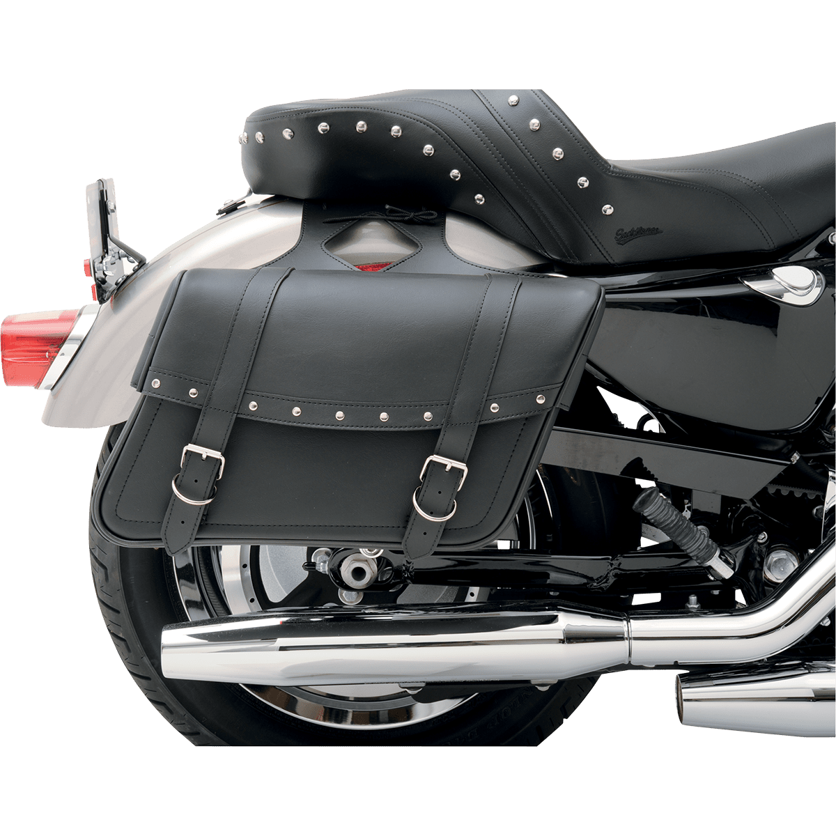 SADDLEMEN Highwayman Rivet Slant-Style Saddlebags Large X02103041