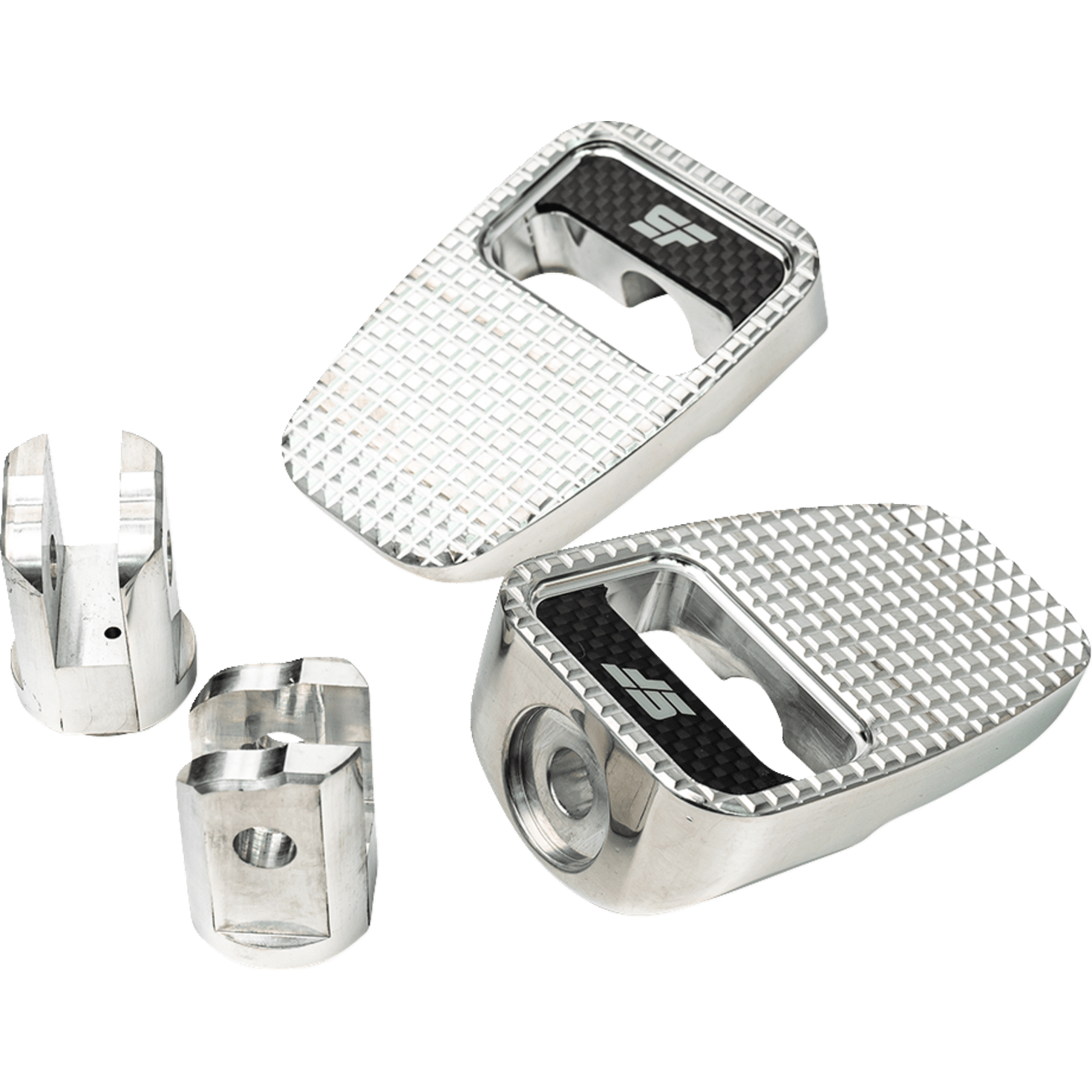 SLYFOX Footpegs Silver Polished Front SF904012