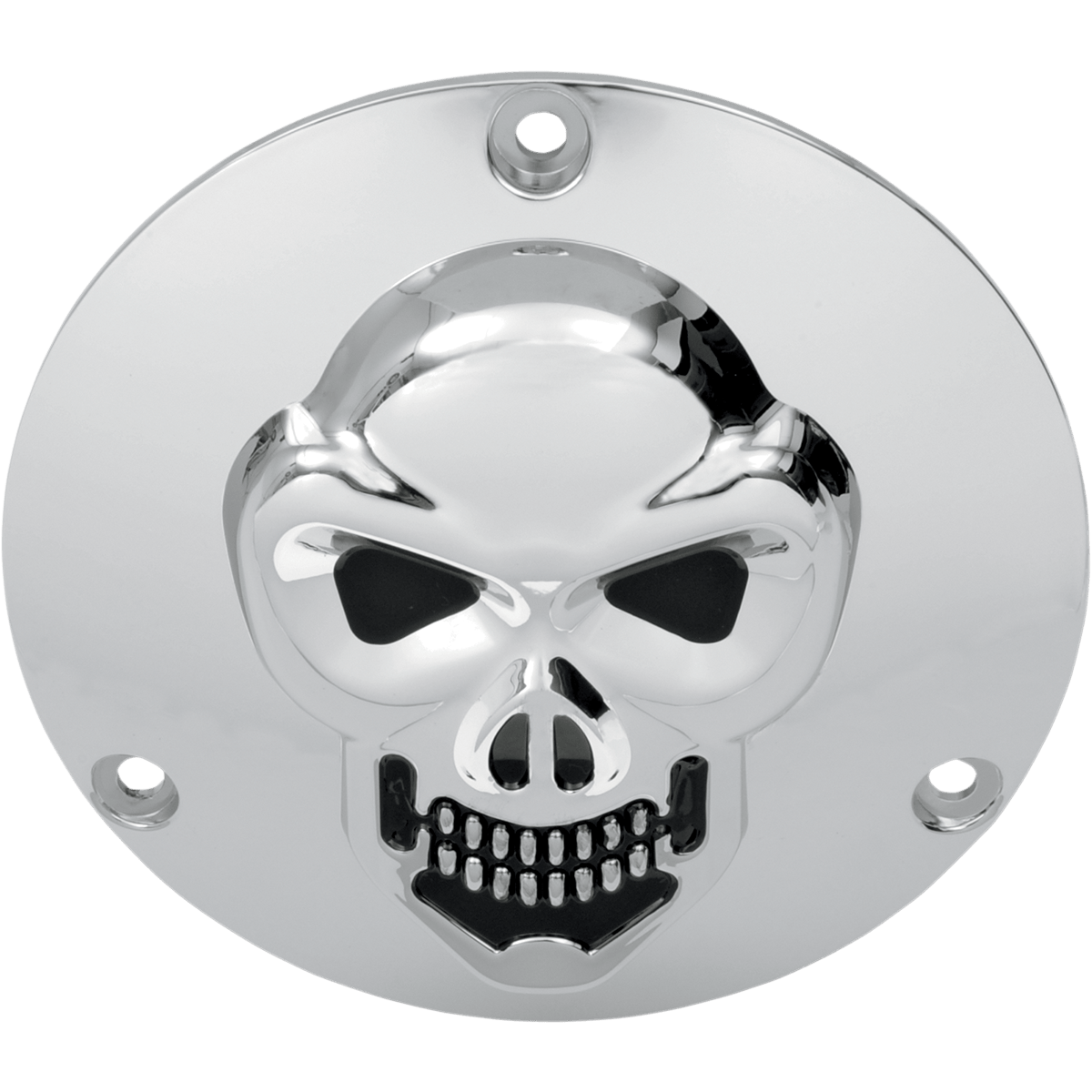 DRAG SPECIALTIES Skull Derby Cover Chrome 3 Hole Big Twin