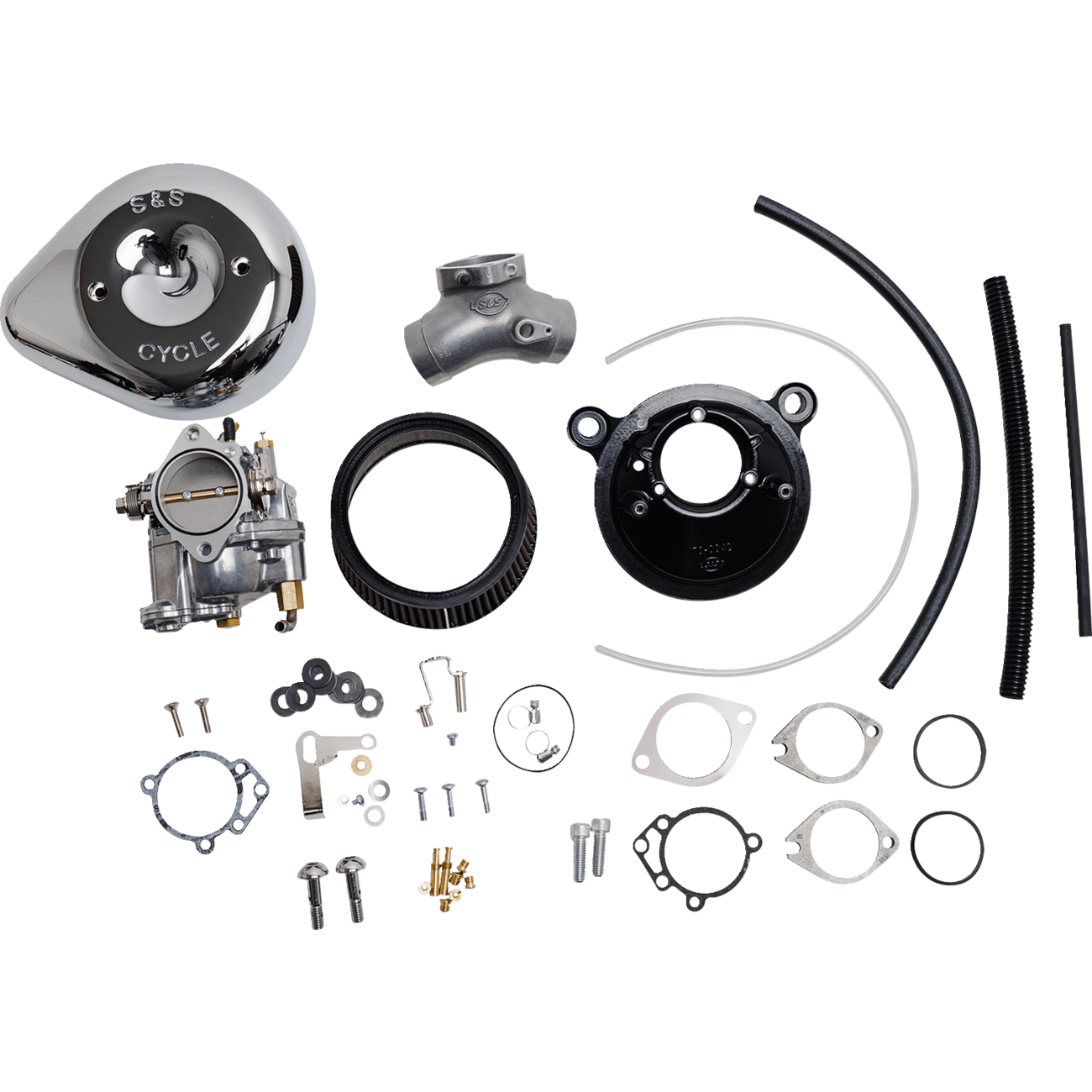 S&S CYCLE Super E Carburetor with Stealth Air Cleaner Kit Chrome Twin Cam 1100149