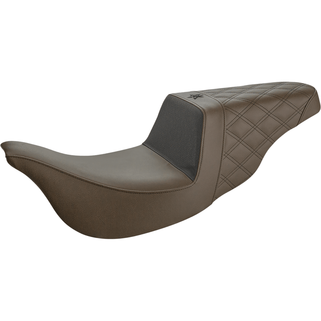 SADDLEMEN Unknown Industries Seat Carbon Fiber/ Gripper/Rear Lattice Stitch Brown FL '08-'23 UN0807173BR