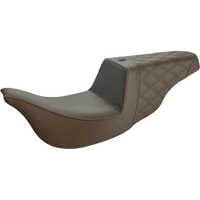 SADDLEMEN Unknown Industries Seat Carbon Fiber/ Gripper/Rear Lattice Stitch Brown FL '08-'23 UN0807173BR