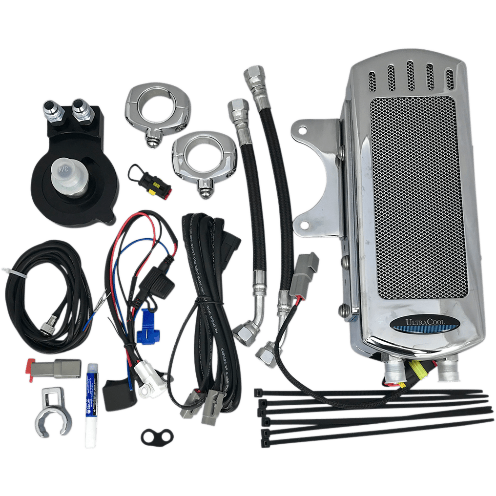 ULTRACOOL Side Mount Oil Cooler Kit Chrome Sportster SMSP1C