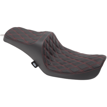 DRAG SPECIALTIES Predator III Seat Double Diamond Red Stitching FXD '96-'03