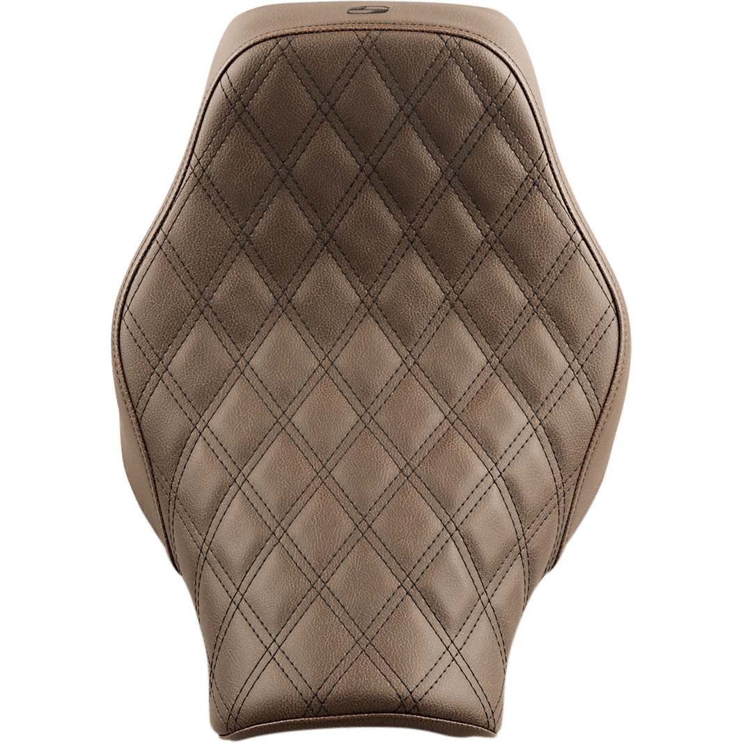 SADDLEMEN Renegade Solo Seat Lattice Stitched Brown FL '18-'20 81833002BLS