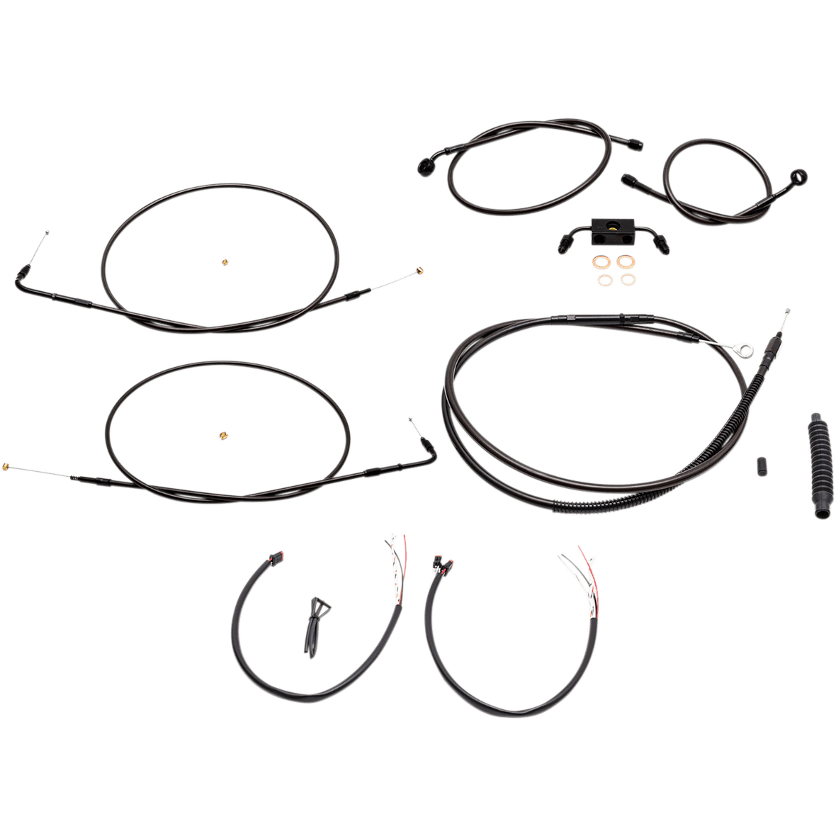 LA CHOPPERS Handlebar Cable/Brake Line Kit Complete Mini Handlebars Midnight