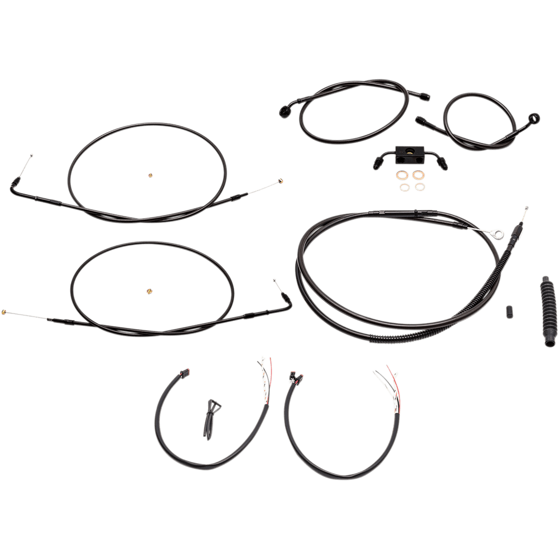 LA CHOPPERS Handlebar Cable/Brake Line Kit Complete Mini Handlebars Midnight