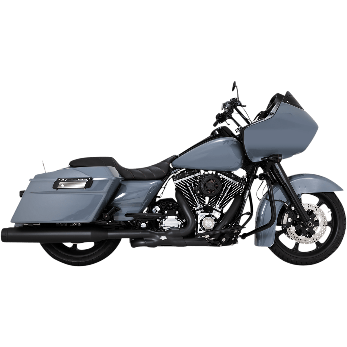 VANCE & HINES 4-1/2" Torquer Mufflers for '95-'16 FL Black 46673