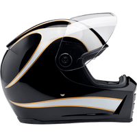 BILTWELL Lane Splitter Helmet Gloss Black/White Flames Small 1004570502