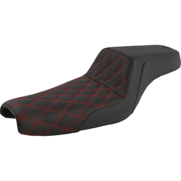 SADDLEMEN Step-Up Seat Front Lattice Stitch/With Red Stitching Black XL 80711172RD