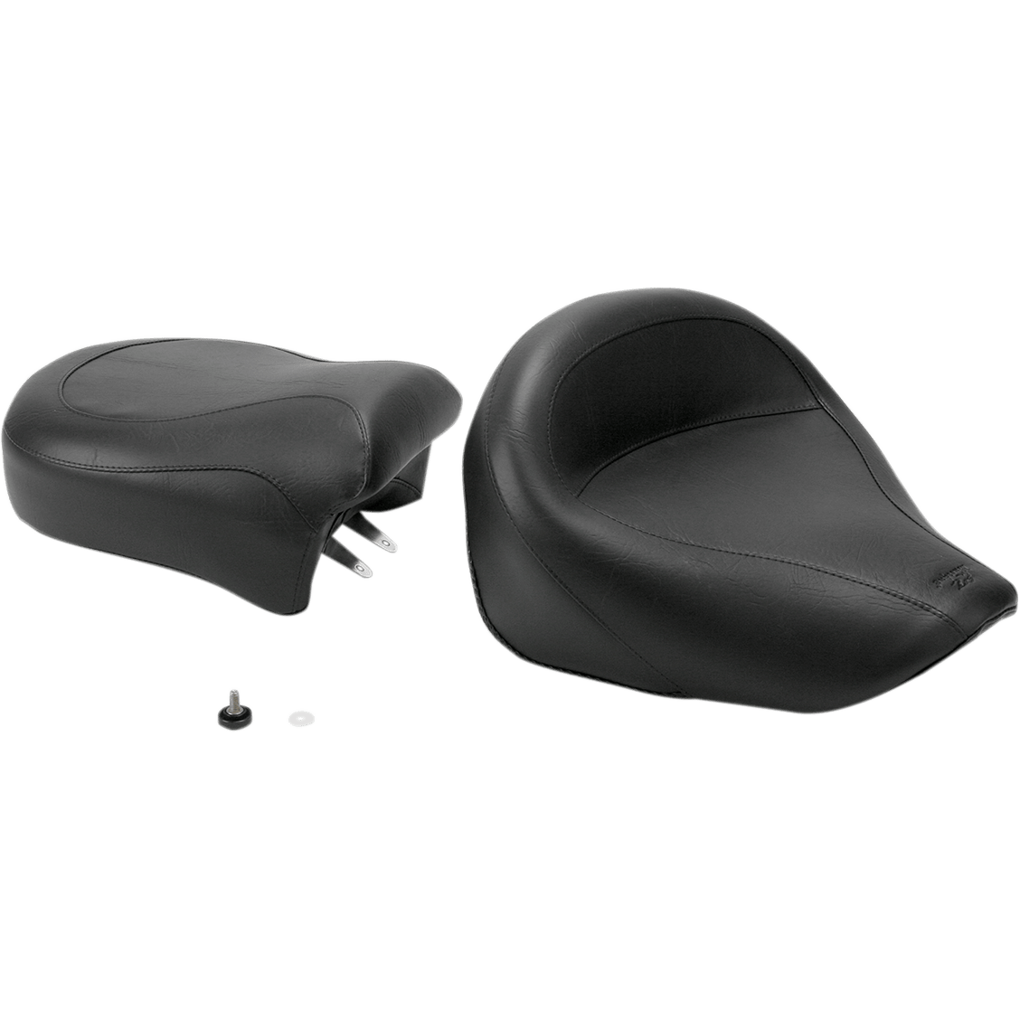 MUSTANG Seat Vintage Wide Touring Without Driver Backrest Two-Piece Smooth Black VZ800 75818