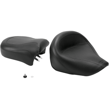 MUSTANG Seat Vintage Wide Touring Without Driver Backrest Two-Piece Smooth Black VZ800 75818